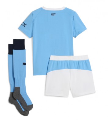 Manchester City Hjemmebanetrøje Børn 2025-26 Kortærmet (+ Korte bukser)